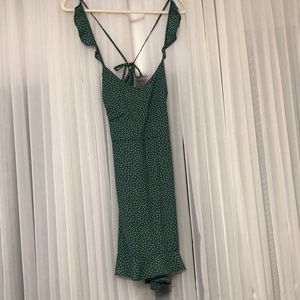 Abercrombie & Fitch green polka dot mini dress